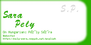 sara pely business card